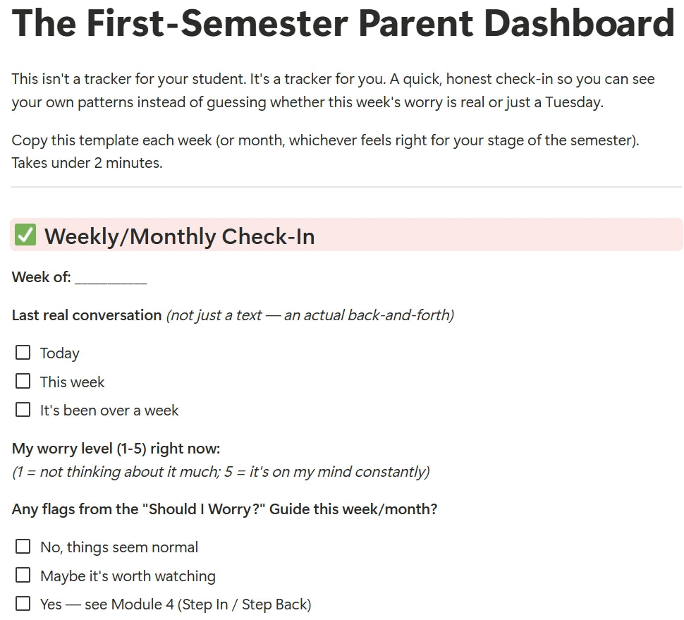 The Confident College Parent System