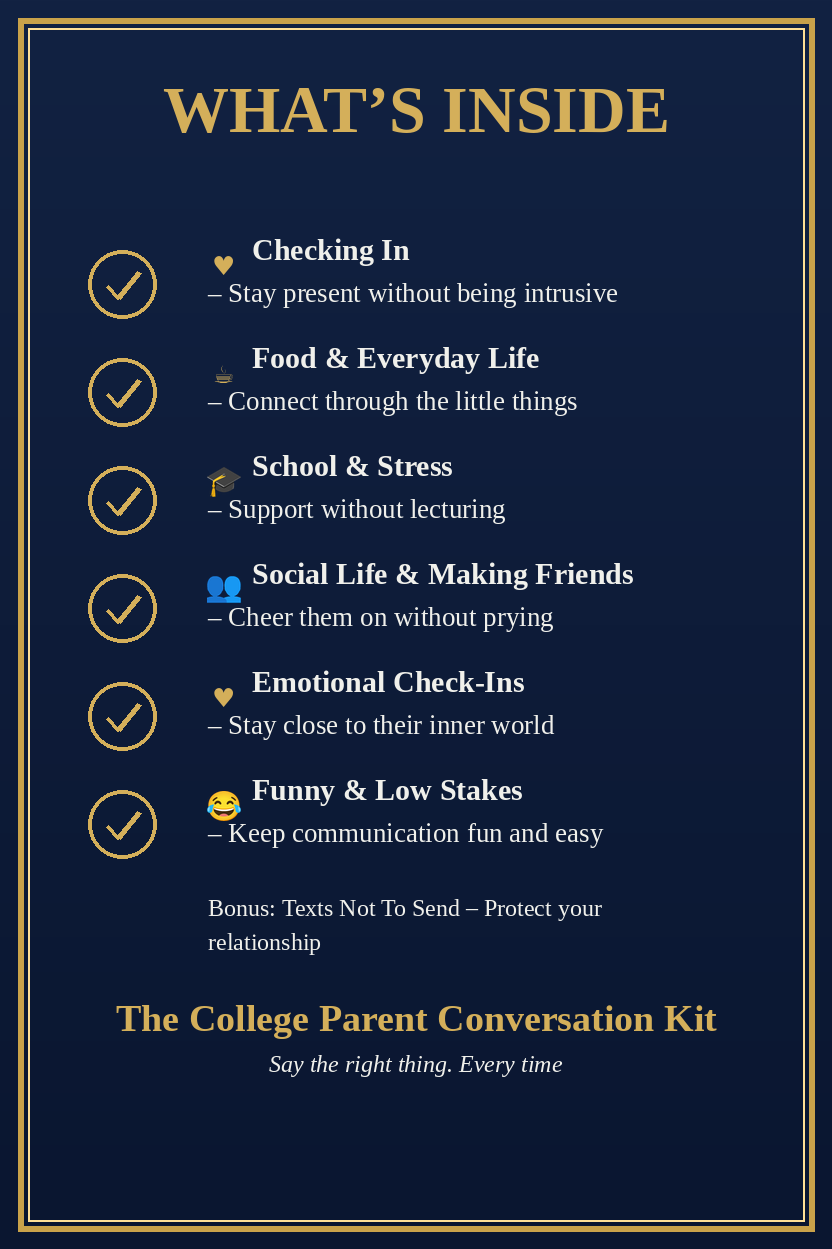 The College Parent Conversation Kit