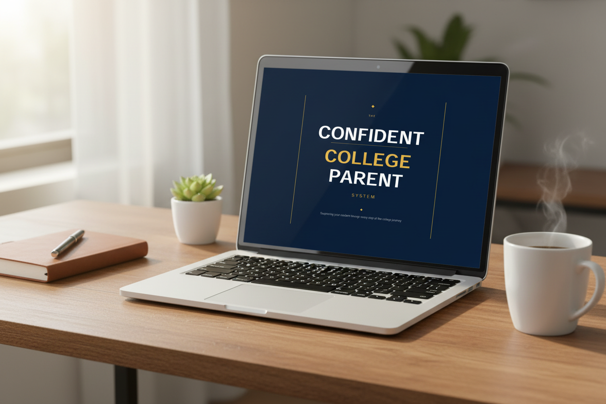 Lifestyle image — The Confident College Parent System on a laptop