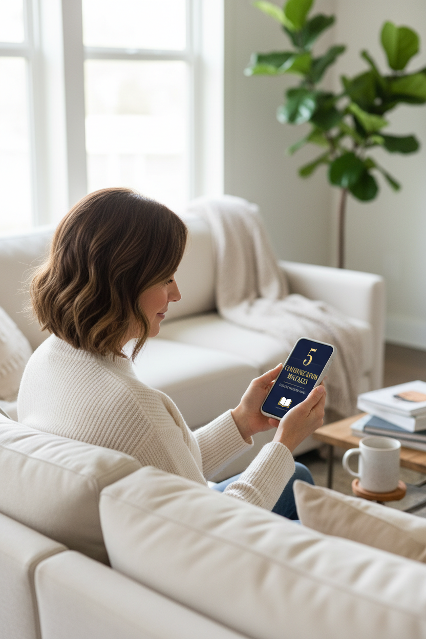 Parent reading 5 Communication Mistakes College Parents Make guide on a smartphone